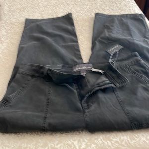 Brand new with tags Eddie Bauer grey twill capris, size 18